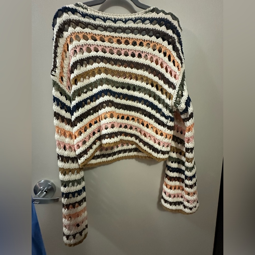 Buckle colorful pastel sweater